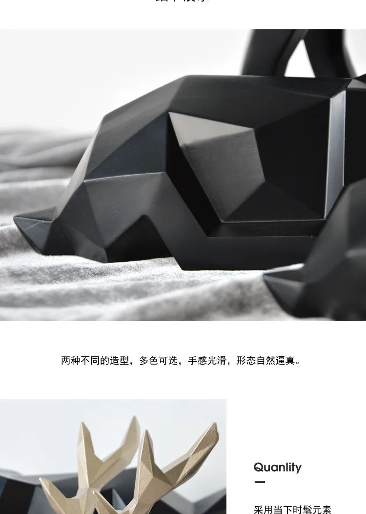 NNEOBA Nordic Elegance: White Resin Deer Statue for Chic Home Decor