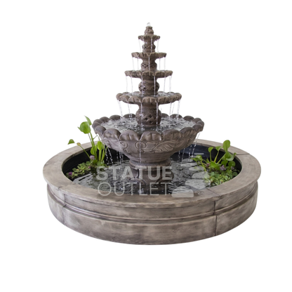 Monaco Fountain With Pond & Surrounds