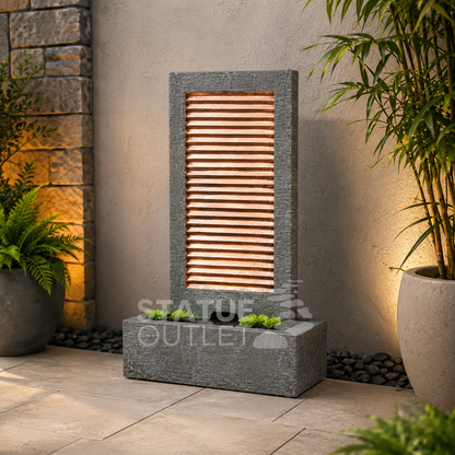 Zig Zag Copper Wall Fountain