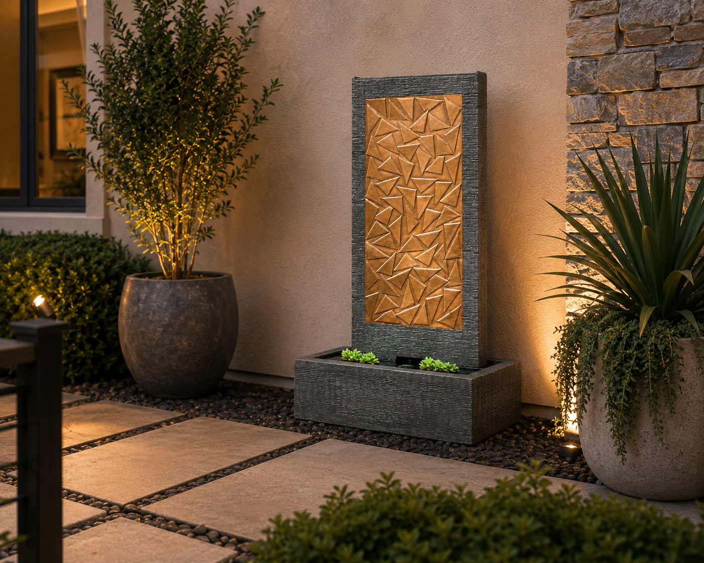 Abstract Copper Wall Fountain