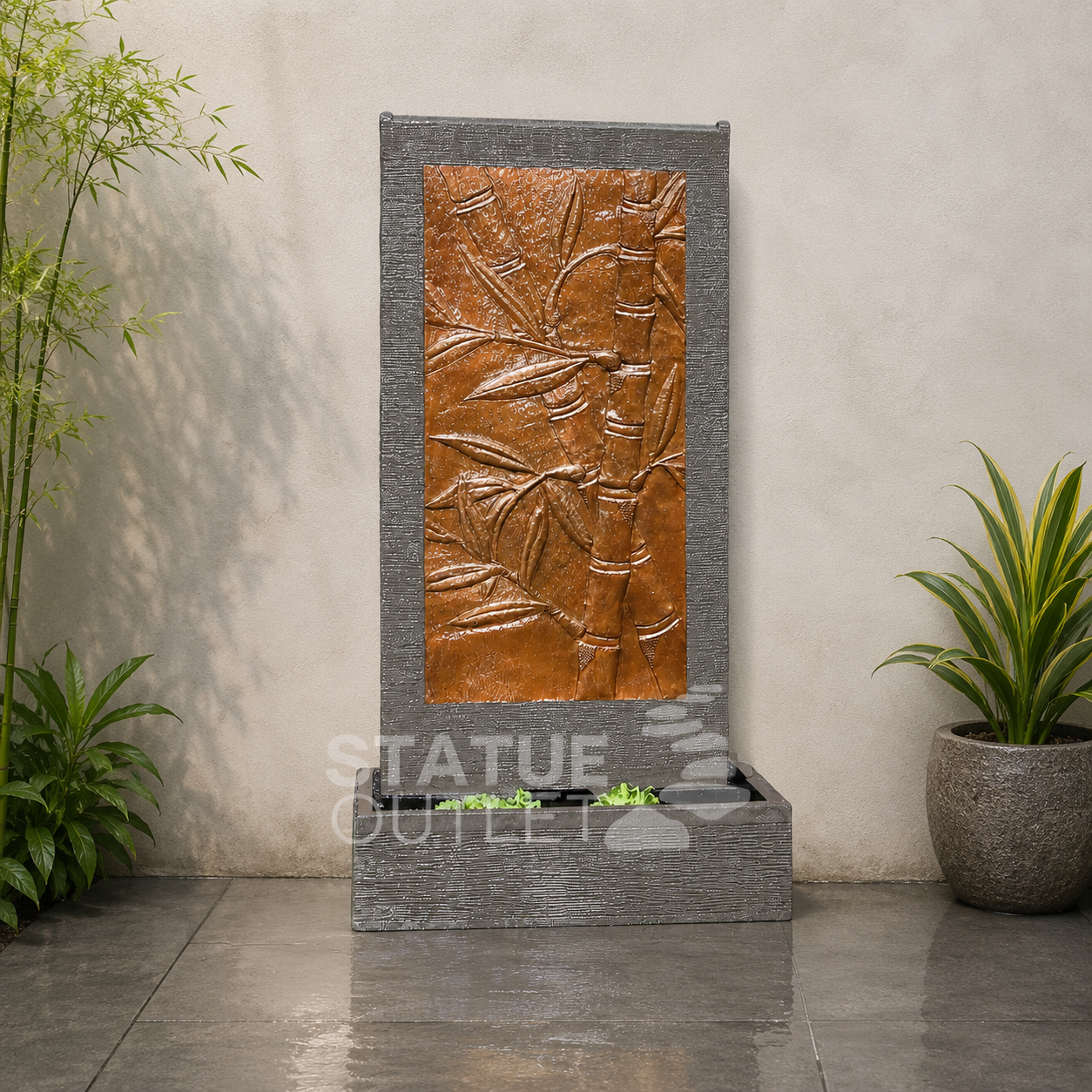 Bamboo Copper Wall Fountain