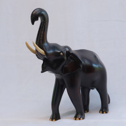 Hand Carved Elephant Statue,  Wooden Elephant Sculpture-0