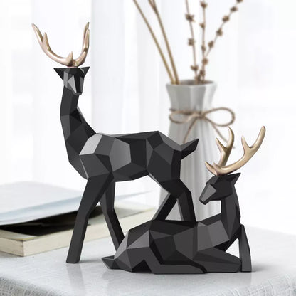 NNEOBA Nordic Elegance: White Resin Deer Statue for Chic Home Decor