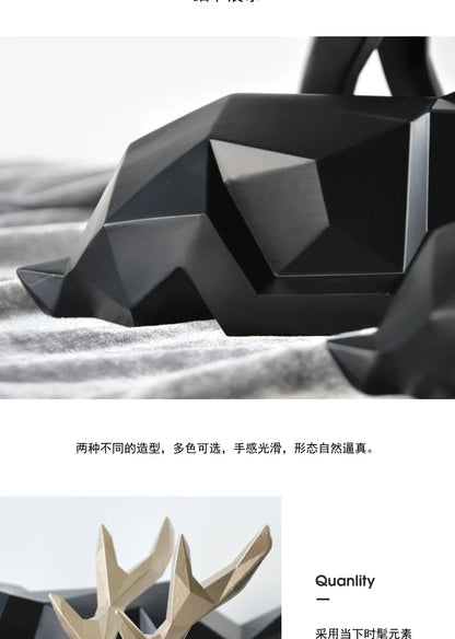 NNEOBA Nordic Elegance: White Resin Deer Statue for Chic Home Decor
