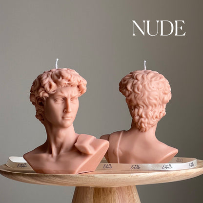 Michelangelo's David Head Candle | Soy Wax Bust Statue Candle-1