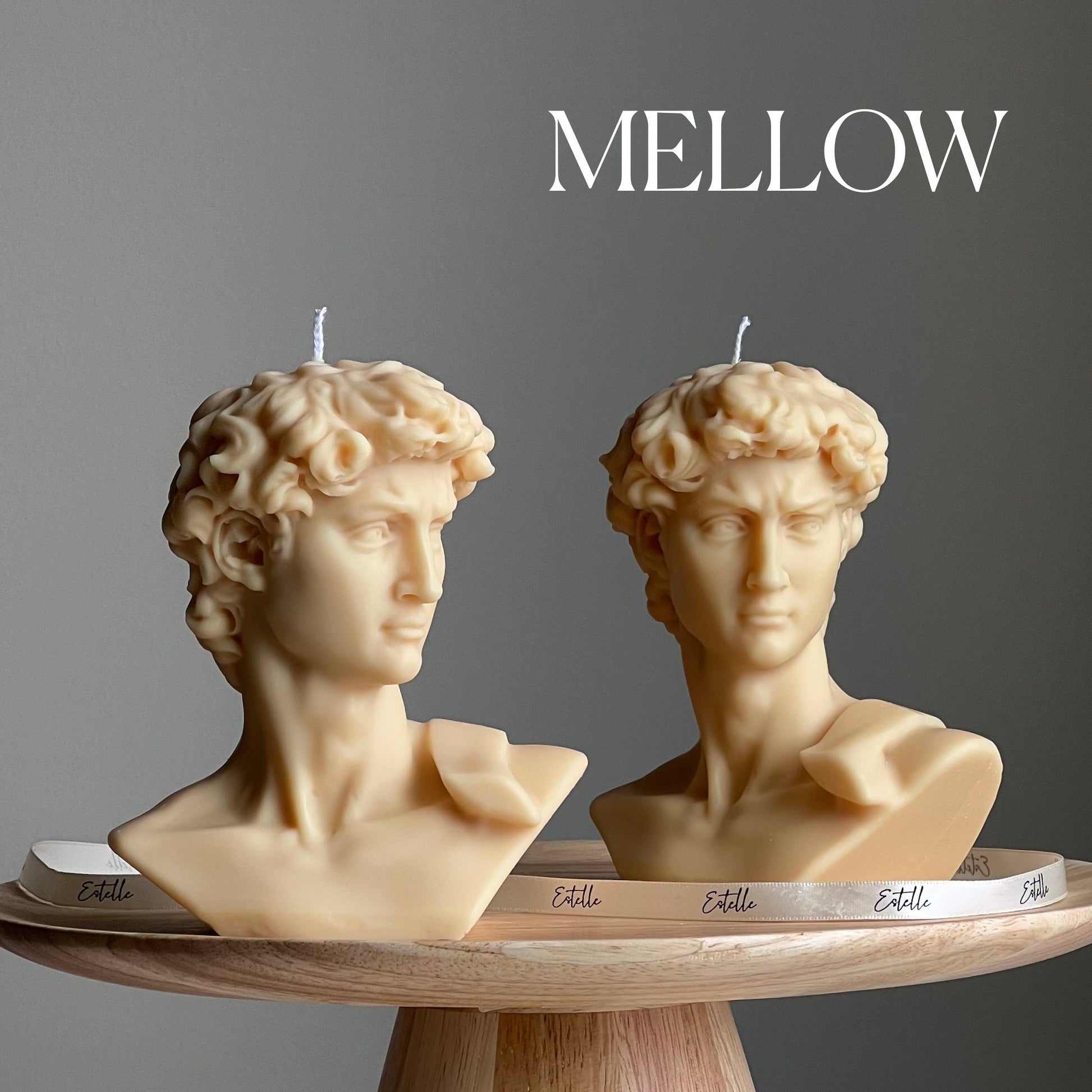 Michelangelo's David Head Candle | Soy Wax Bust Statue Candle-3