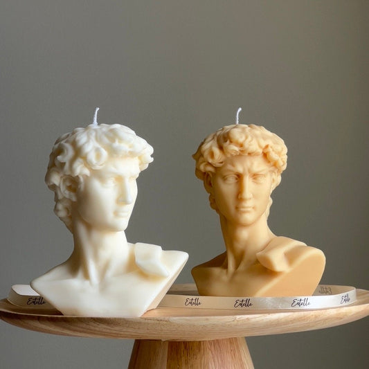 Michelangelo's David Head Candle | Soy Wax Bust Statue Candle-0