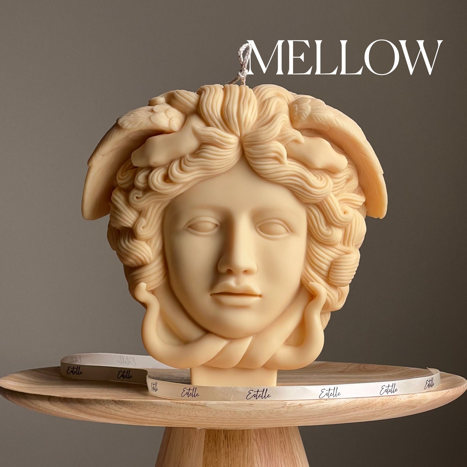 Medusa Soy Wax Candle: Large Sculptural Woman Head Statue-4