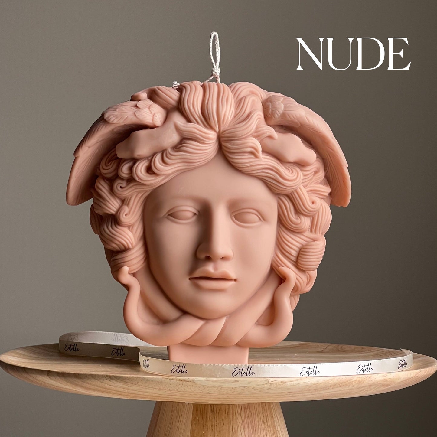 Medusa Soy Wax Candle: Large Sculptural Woman Head Statue-2