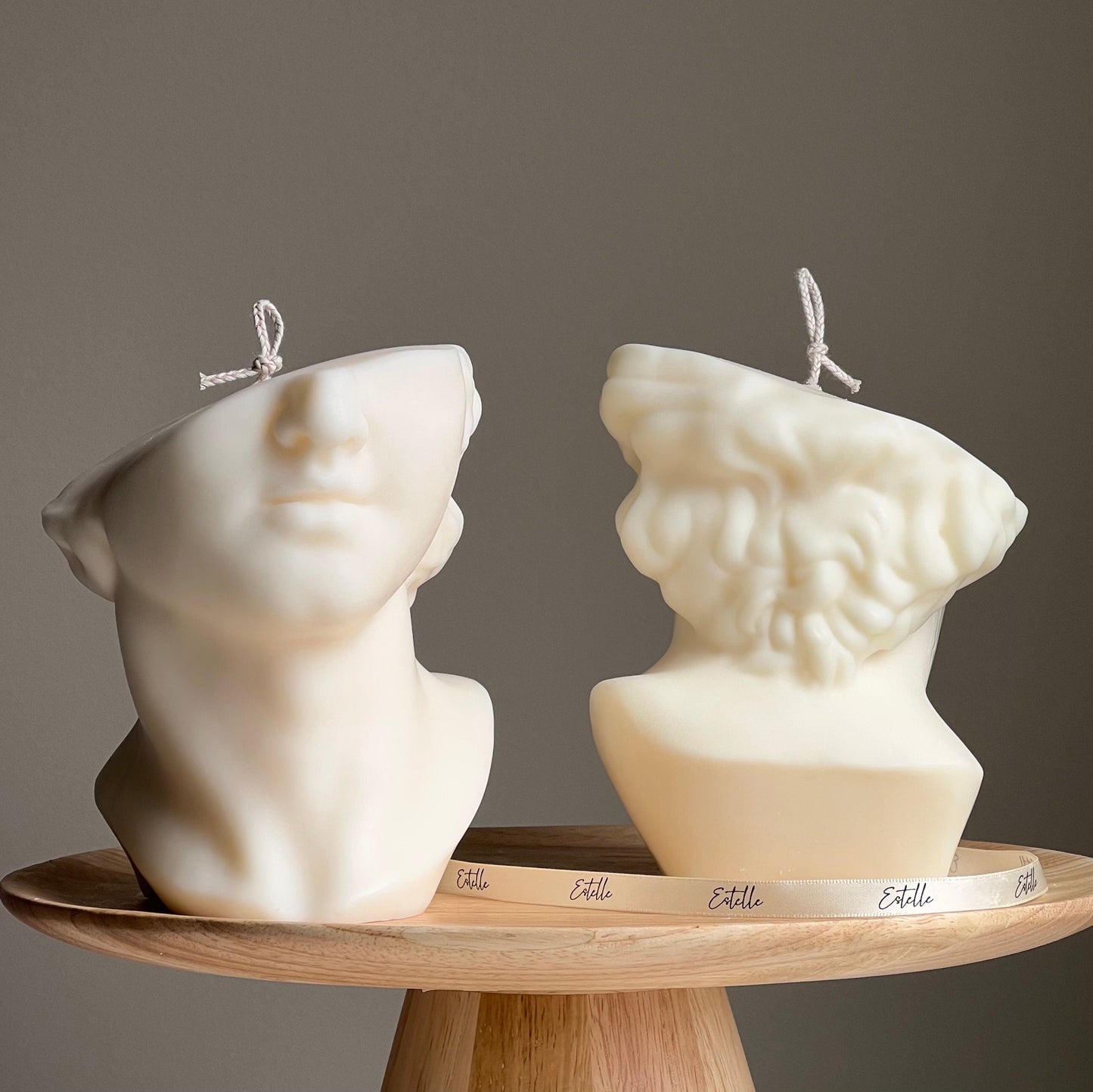 David's Face Soy Wax Candle: Greek Statue Bust Candle-0