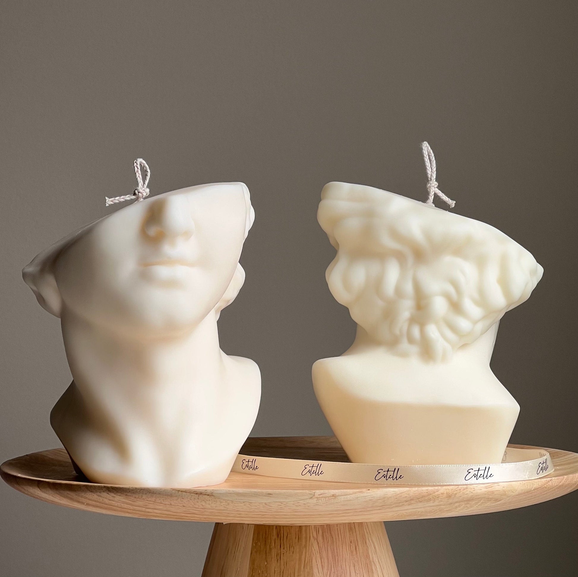 David's Face Soy Wax Candle: Greek Statue Bust Candle-0