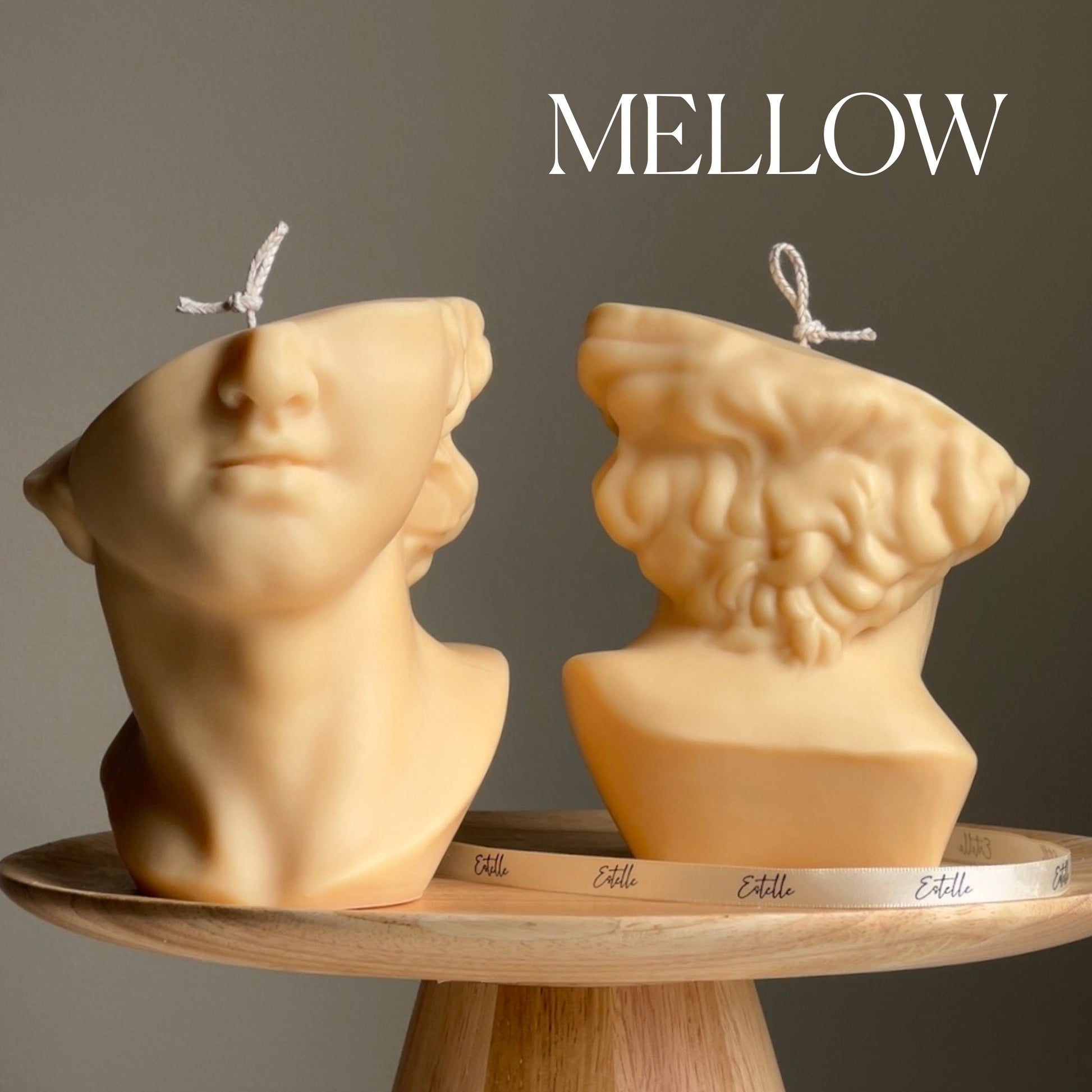 David's Face Soy Wax Candle: Greek Statue Bust Candle-3