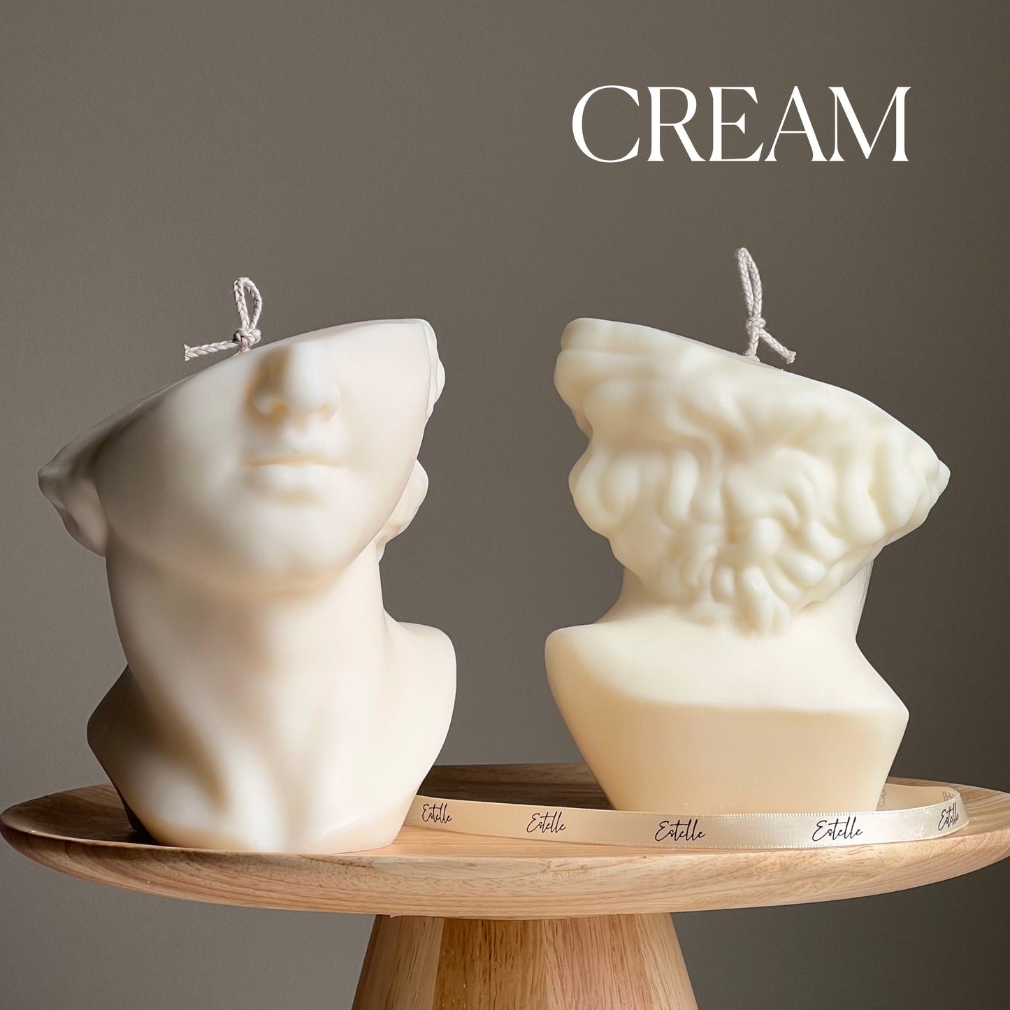 David's Face Soy Wax Candle: Greek Statue Bust Candle-2