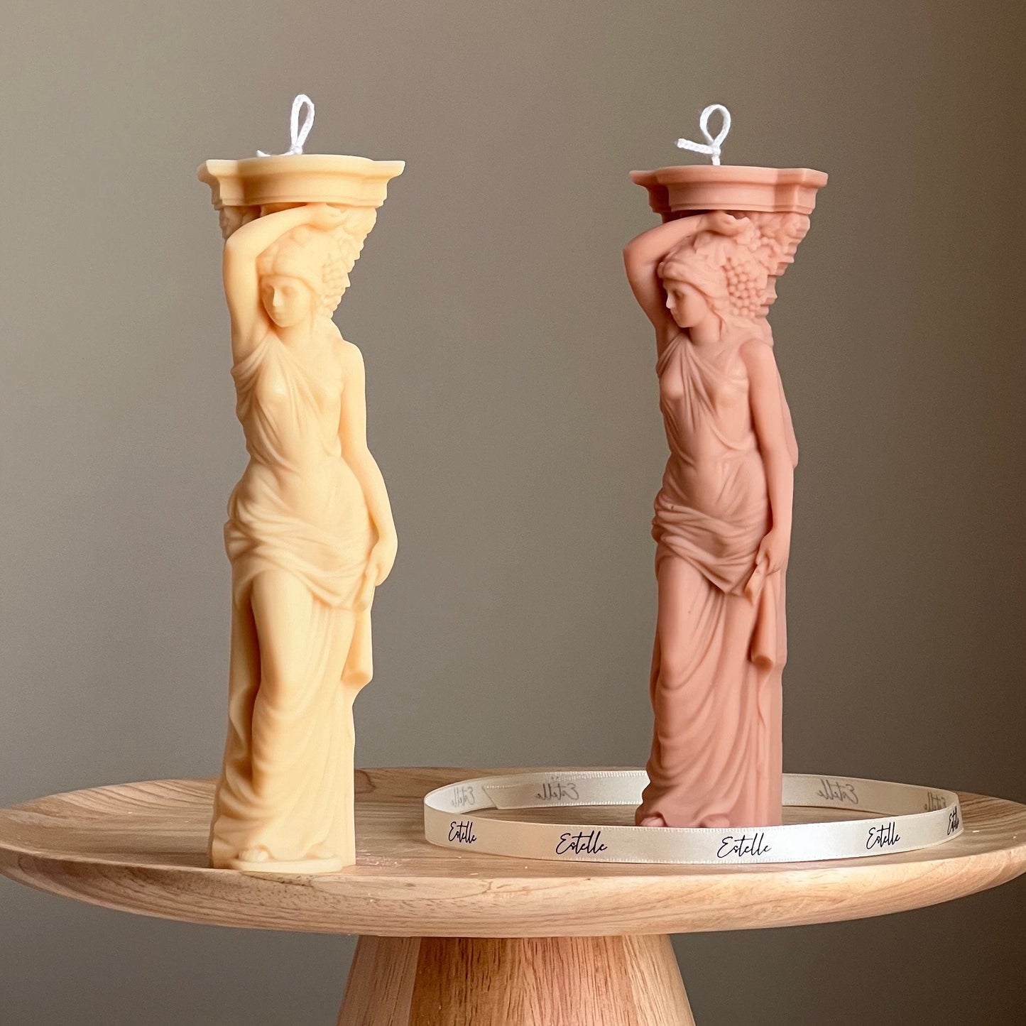 Caryatid Soy Candle: Greek Column Woman Statue Candle
