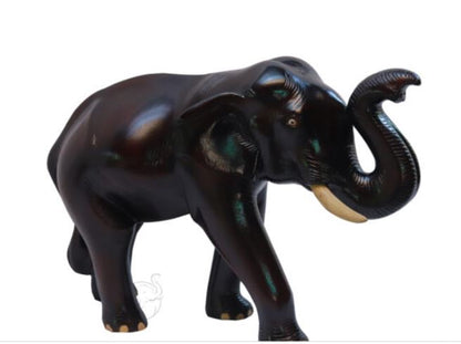 Hand Carved Elephant Statue,  Wooden Elephant Sculpture-2